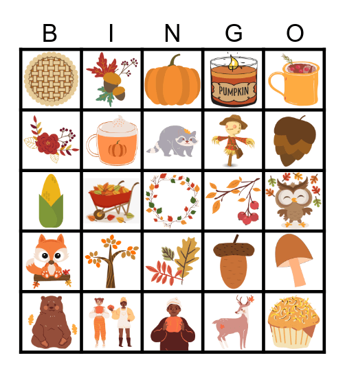 Fall Items Bingo Card