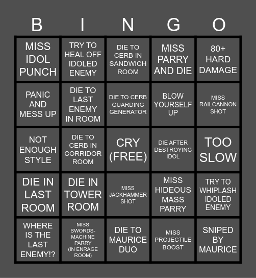 1-R BINGO Card