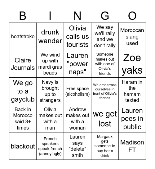 NOLA BINGO Card