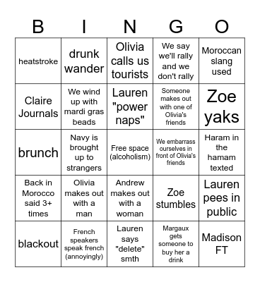 NOLA BINGO Card