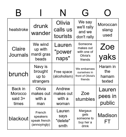 NOLA BINGO Card