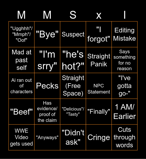Diary Video Bingo Card
