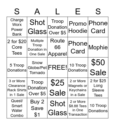 Paradies Lagardère Sales Bingo Card