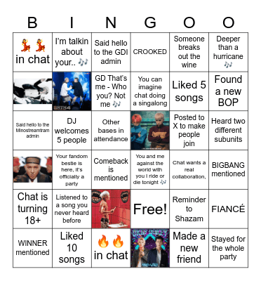 GDxMINO Bingo Card