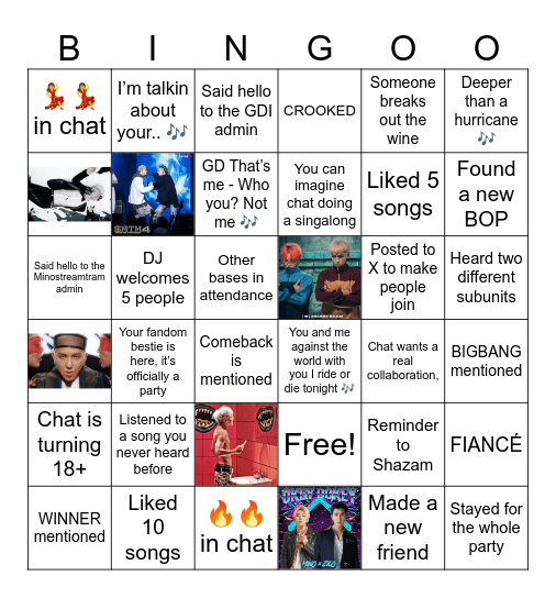 GDxMINO Bingo Card