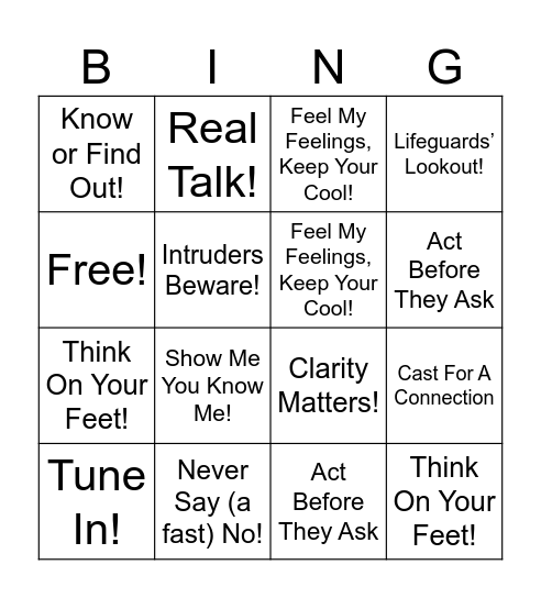 People Before Product Bingo Card