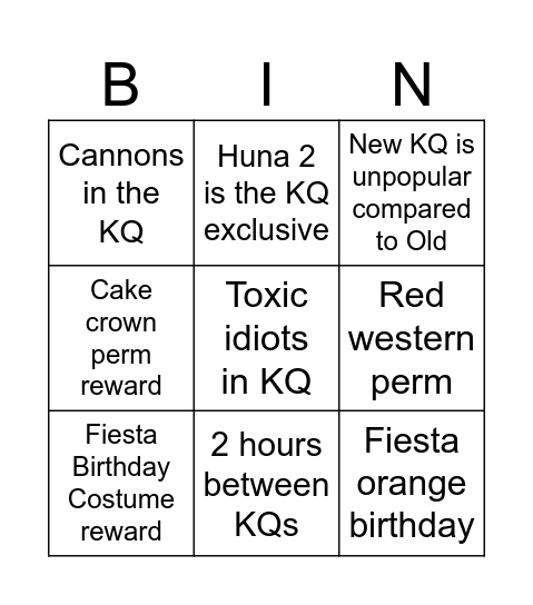 Fiesta Birthday Bingo Card