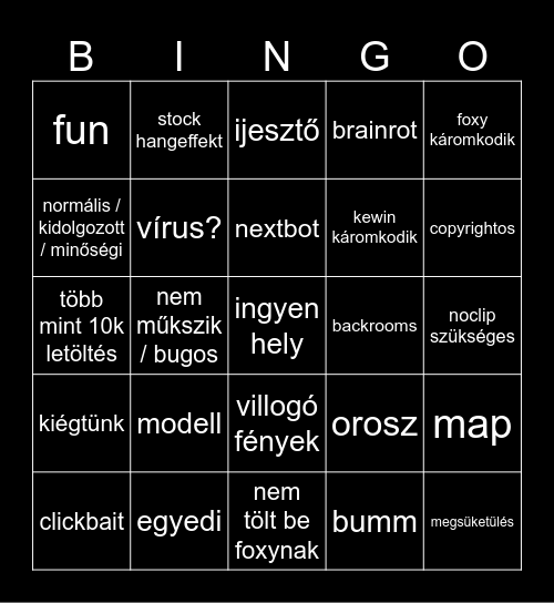 ratyi gmod Bingo Card