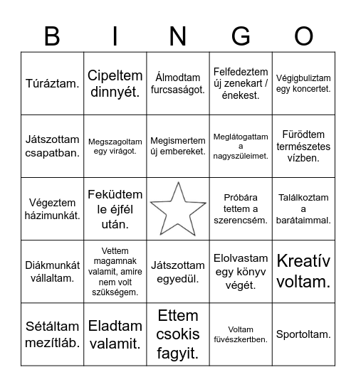 Boldog új évet! Bingo Card