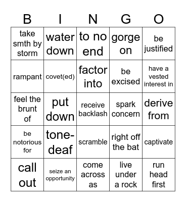 September pack Bingo Card