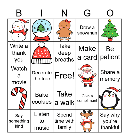 Frosty Feelings Bingo Card