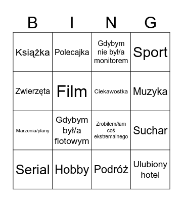 Chill&Chat Bingo Card