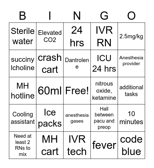 MH Bingo Card