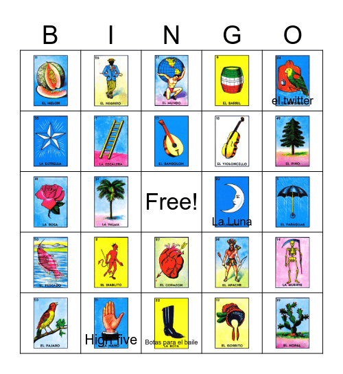 Cortes Loteria Ropa Bingo Card
