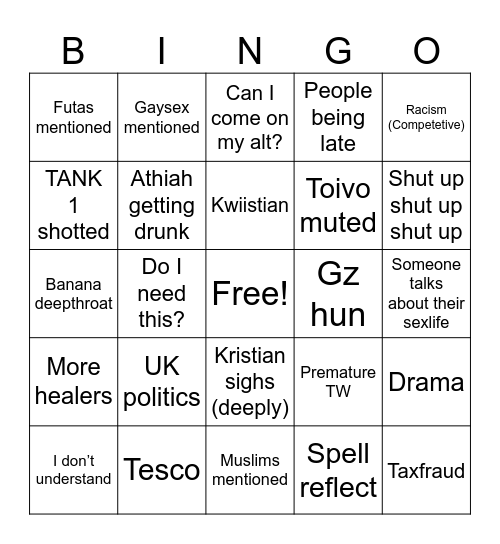 Perplexed bingo Card