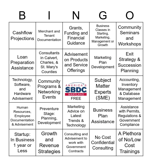 Mix and Mingle Business Networking Bingo Card