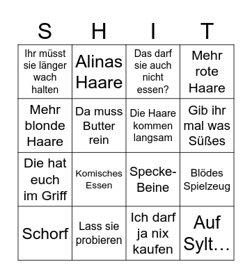 Family Bullshit Bingo Card