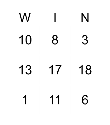 Safety Bingo Chanllege Bingo Card