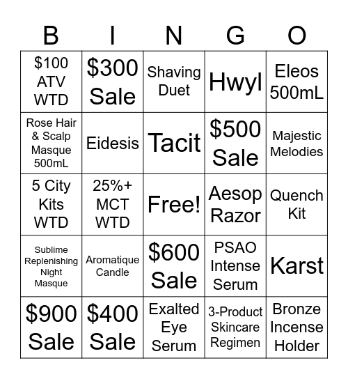 Michael - E1009743 Bingo Card