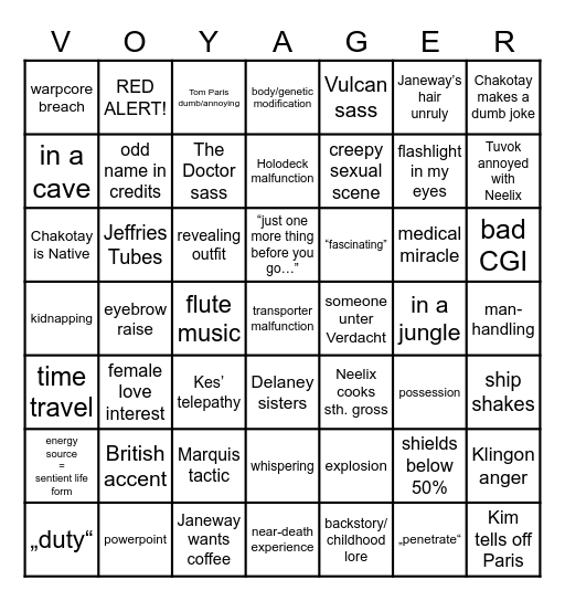 Star Trek Bingo Card