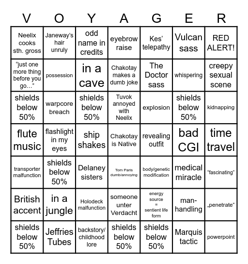 Star Trek Bingo Card