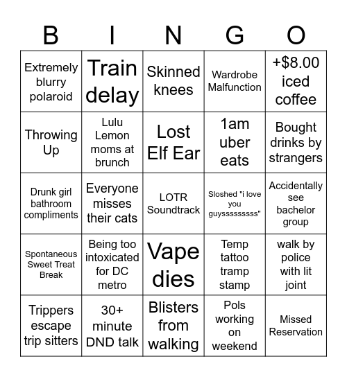 Bach Bingo Card