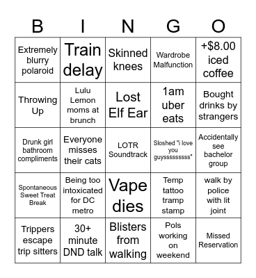 Bach Bingo Card