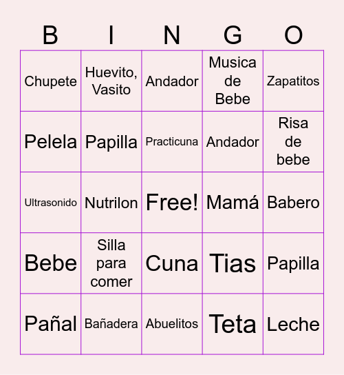 OLIVIA Bingo Card
