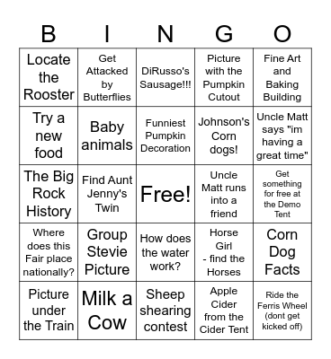 To Be Fair Bingo Card