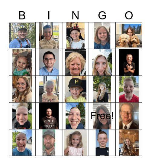 Walker Family Bingo Card