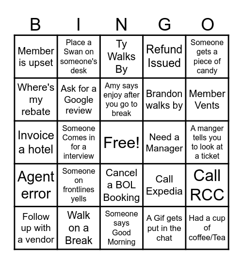 RSI Bingo Card
