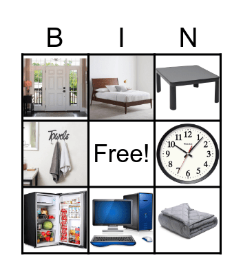 Household Items Bingo Card