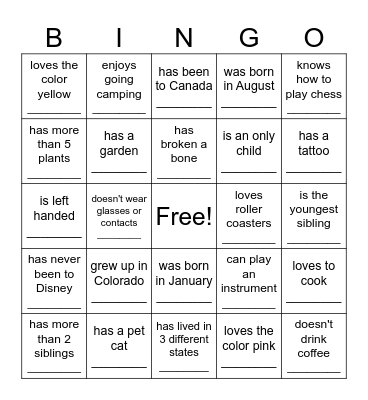 Find a coworker who... Bingo Card