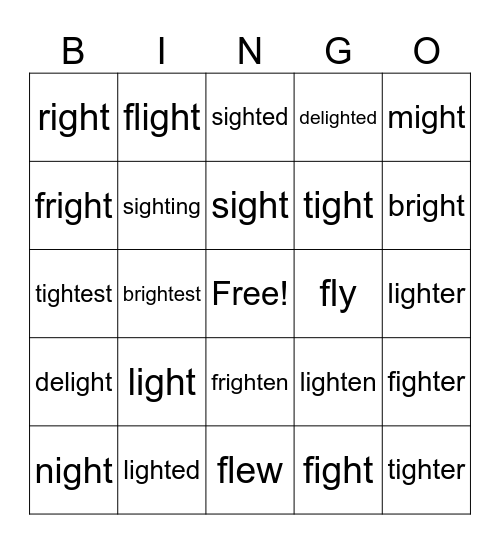 IGHT    Family Bingo Card