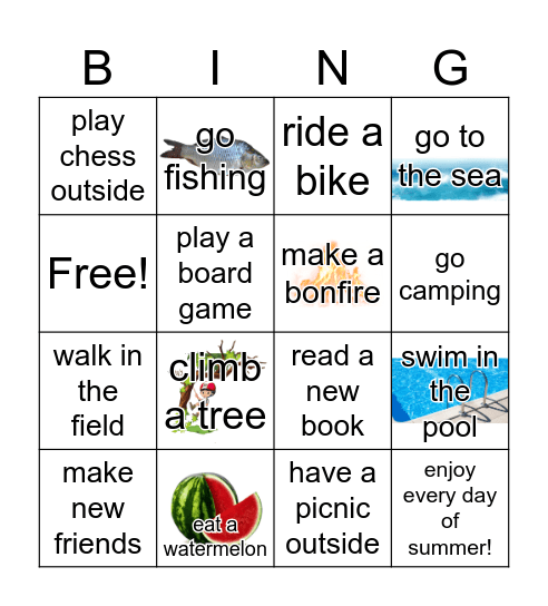 Summertime BINGO! Bingo Card