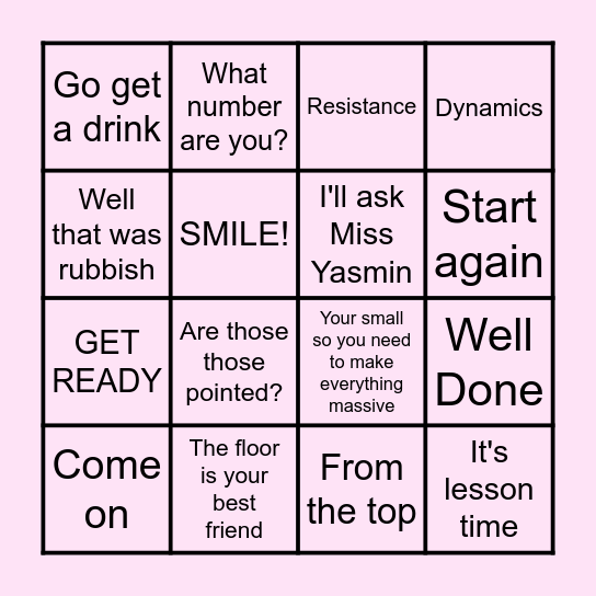 WHAT MISS AMELIA SAYS BINGO! Bingo Card