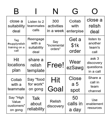 Pull Through September Bingo Card