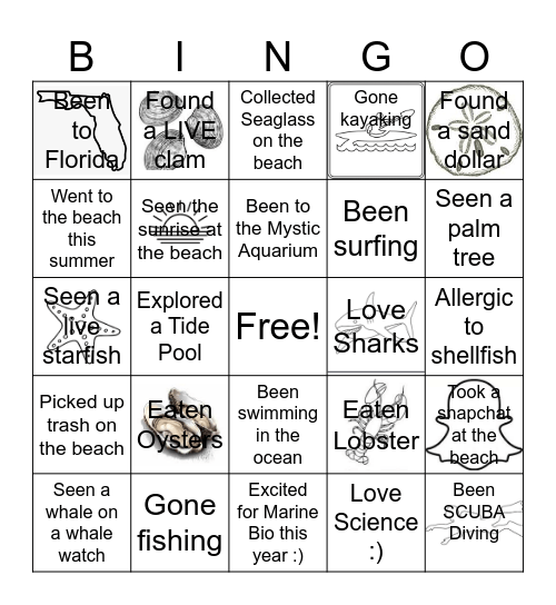 Marine Biology Bingo! Bingo Card