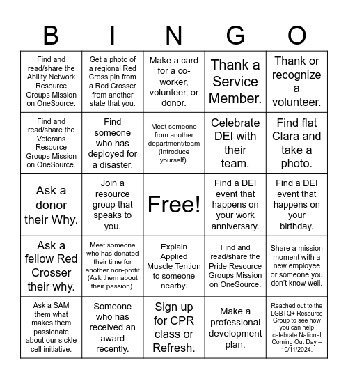 SUPERHERO Bingo Card