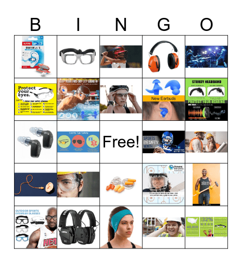 Ear and Eye Safety Bingo Card