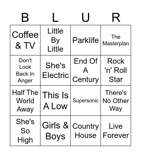Versus Bingo Card
