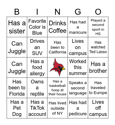 SJF Women's Basketball BINGO Card