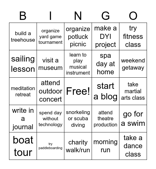 SUMMER OLYMPICS Bingo Card