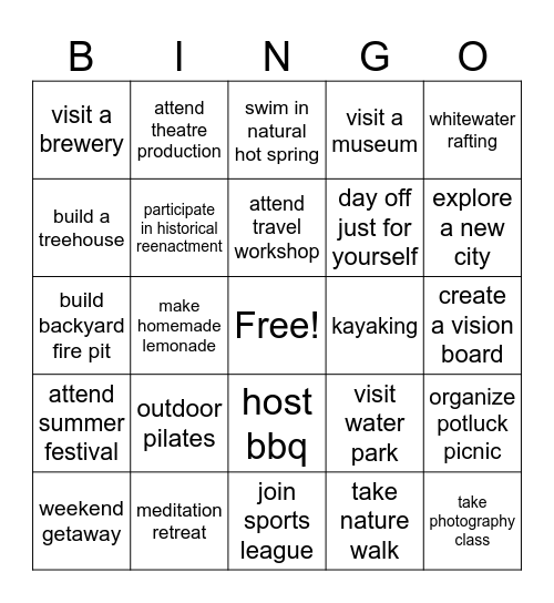 SUMMER OLYMPICS Bingo Card