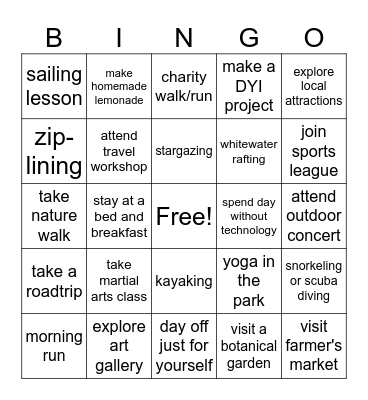 SUMMER OLYMPICS Bingo Card