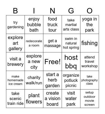 SUMMER EDITION Bingo Card