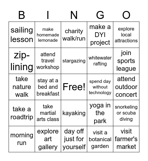 SUMMER EDITION Bingo Card