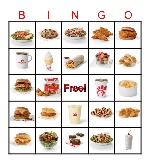 Chick-fil-A Bingo Card