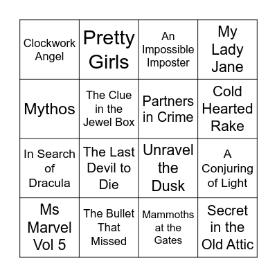 August September TBR 2024 Bingo Card