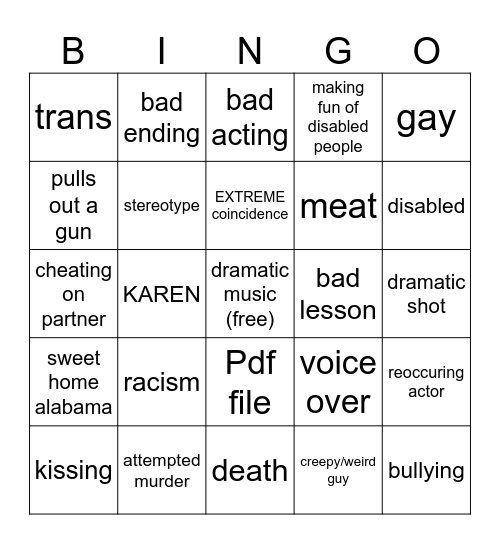 idiot bingo Card